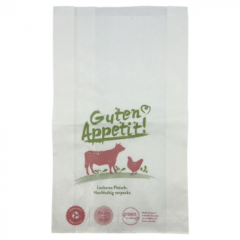 Metzgerfaltenbeutel Nr. 5 weiß guten Appetit (1x1.000 Stk.)